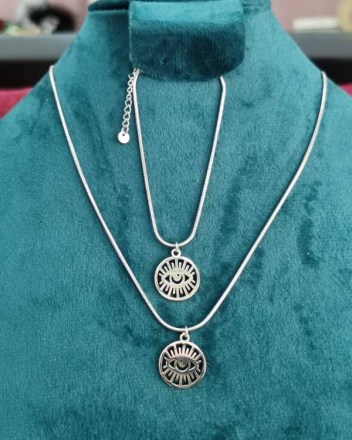 6   α   Σέτ  Κολίε  Βραχίολι  Μάτι Ασημί (1)